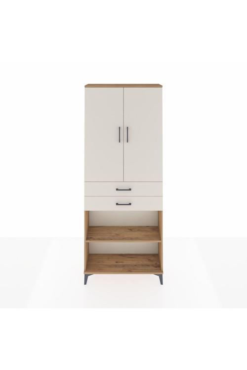 Arges Dolap 4 Raflı 2 Çekmeceli 2 Kapaklı 88 x 30 x 221 Çam-Aytaşı