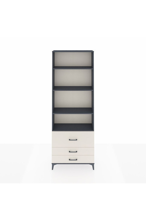 Arges Dolap 4 Raflı 3 Çekmeceli 88 x 30 x 243 Antrasit-Aytaşı