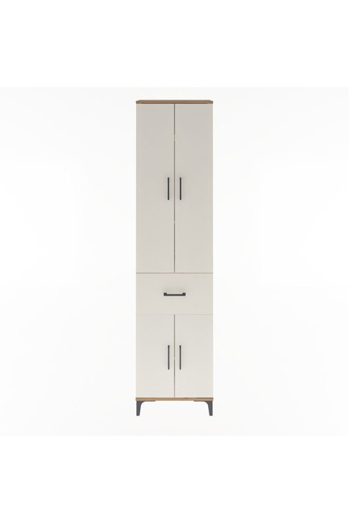 Arges Dolap 4 Raflı Tek Çekmeceli 4 Kapaklı 60 x 30 x 243 Çam-Aytaşı