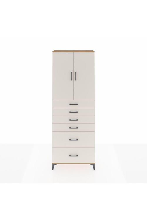 Arges Dolap 3 Raflı 6 Çekmeceli 2 Kapaklı 88 x 30 x 243 Çam-Aytaşı