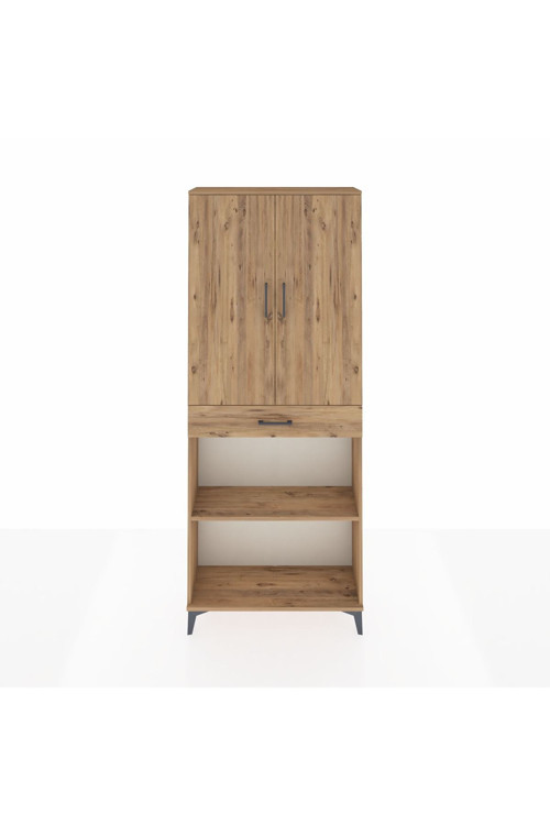 Arges Dolap 4 Raflı 1 Çekmeceli 2 Kapaklı 88 x 30 x 221 cm Çam - Çam