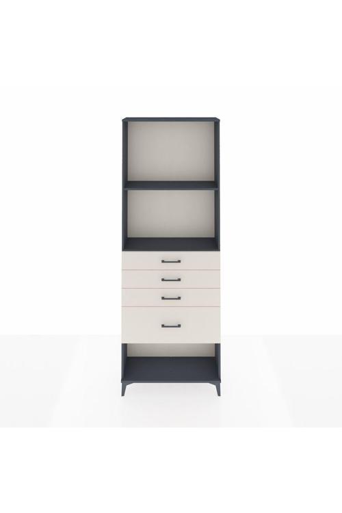 Arges Dolap 2 Raflı 4 Çekmeceli 88 x 30 x 243 cm Antrasit - Aytaşı