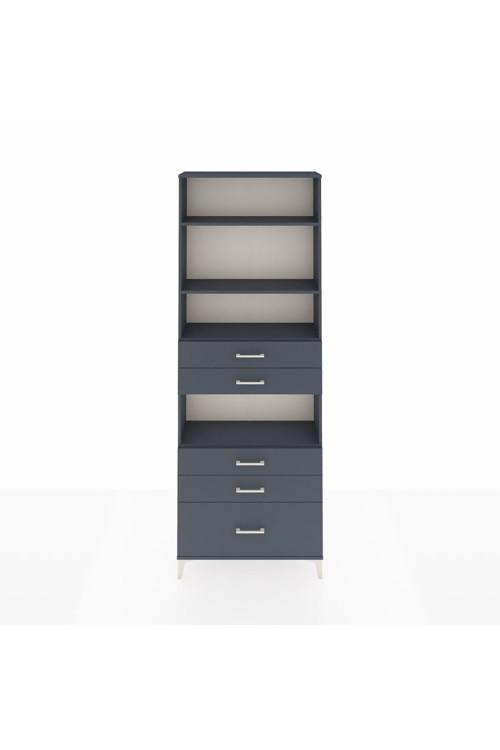 Arges Dolap 4 Raflı 5 Çekmeceli 88 x 30 x 243 Antrasit-Antrasit