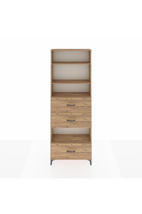 Arges Dolap 4 Raflı 3 Çekmeceli 88 x 30 x 243 Çam-Çam