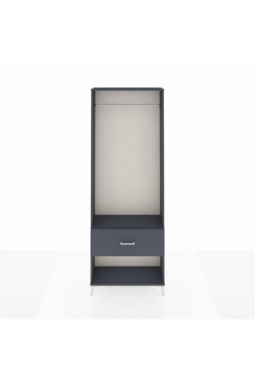 Arges Dolap Tek Raflı Tek Çekmeceli Tek Askılı 88 x 30 x 243 Antrasit-Antrasit