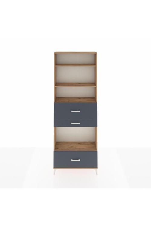 Arges Dolap 4 Raflı 3 Çekmeceli 88 x 30 x 243 Çam-Antrasit