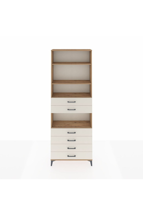Arges Dolap 4 Raflı 6 Çekmeceli 88 x 30 x 243 cm Çam - Aytaşı