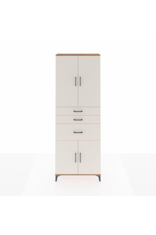 Arges Dolap 4 Raflı 3 Çekmeceli 4 Kapaklı 88 x 30 x 243 Çam-Aytaşı