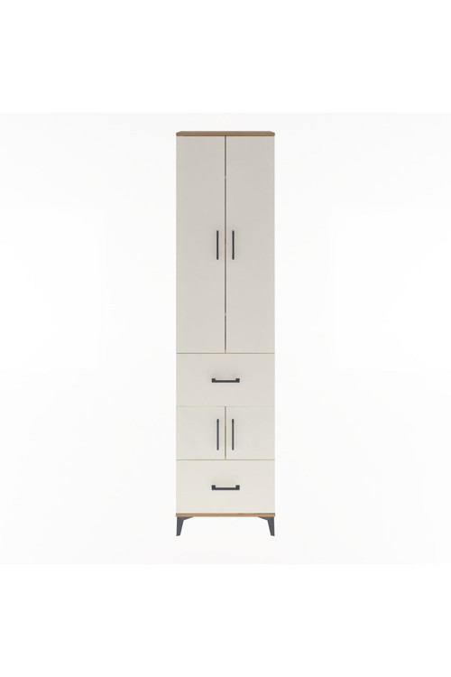 Arges Dolap 5 Raflı 2 Çekmeceli 4 Kapaklı 60 x 30 x 243 cm Çam - Aytaşı