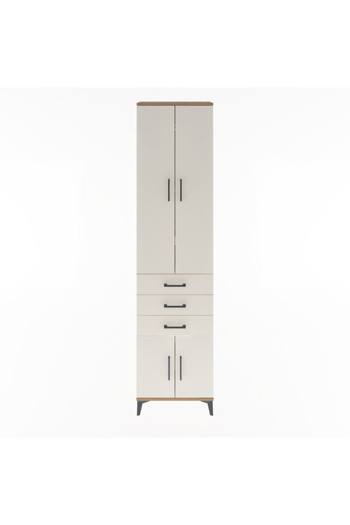Arges Dolap 5 Raflı 3 Çekmeceli 4 Kapaklı 60 x 30 x 243 cm Çam - Aytaşı