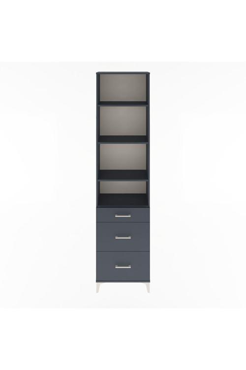 Arges Dolap 4 Raflı 3 Çekmeceli 60 x 30 x 243 cm Antrasit - Antrasit