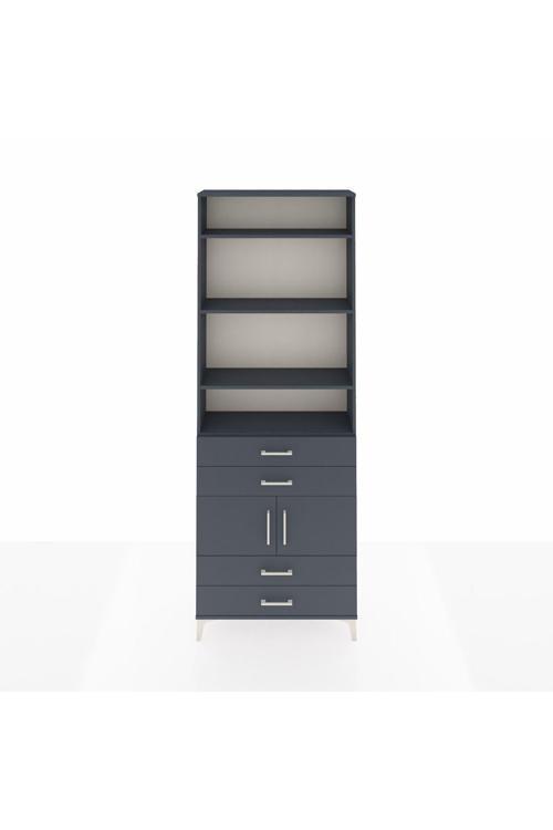 Arges Dolap 5 Raflı 4 Çekmeceli 2 Kapaklı 88 x 30 x 243 Antrasit-Antrasit