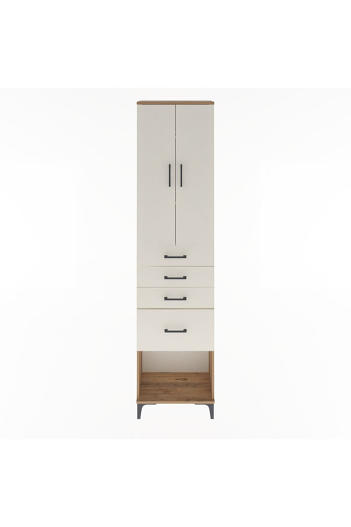 Arges Dolap 3 Raflı 4 Çekmeceli 2 Kapaklı 60 x 30 x 243 cm Çam - Aytaşı