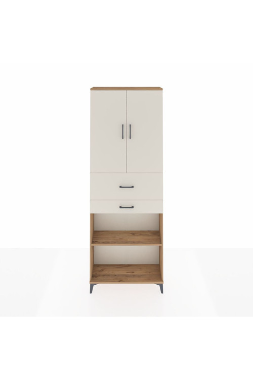 Arges Dolap 4 Raflı 2 Çekmeceli 2 Kapaklı 88 x 30 x 243 Çam-Aytaşı