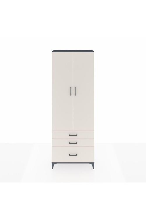 Arges Dolap 4 Raflı 3 Çekmeceli 2 Kapaklı 88 x 30 x 243 Antrasit-Aytaşı