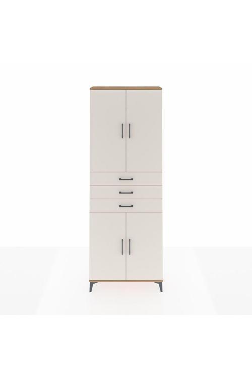 Arges Dolap 4 Raflı 3 Çekmeceli 4 Kapaklı 88 x 30 x 243 Çam-Aytaşı