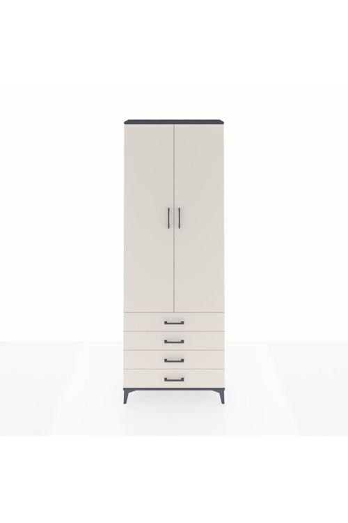 Arges Dolap 5 Raflı 4 Çekmeceli 2 Kapaklı 88 x 30 x 243 Antrasit-Aytaşı