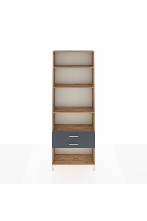 Arges Dolap 4 Raflı 2 Çekmeceli 88 x 30 x 243 Çam-Antrasit