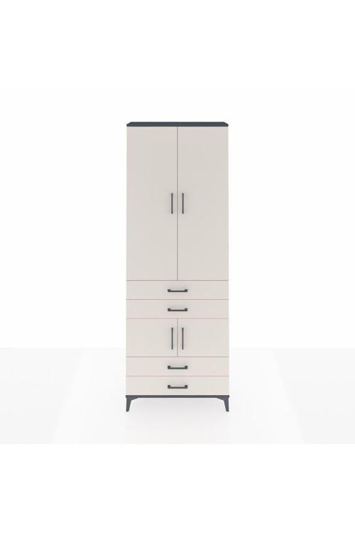 Arges Dolap 5 Raflı 4 Çekmeceli 4 Kapaklı 88 x 30 x 243 Antrasit-Aytaşı