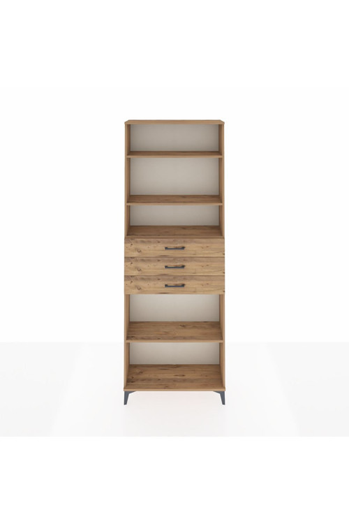 Arges Dolap 4 Raflı 3 Çekmeceli 88 x 30 x 243 Çam-Çam