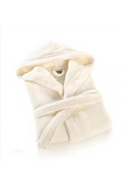 Micco Kapüşonlu Bornoz Ekru 8/10 yaş