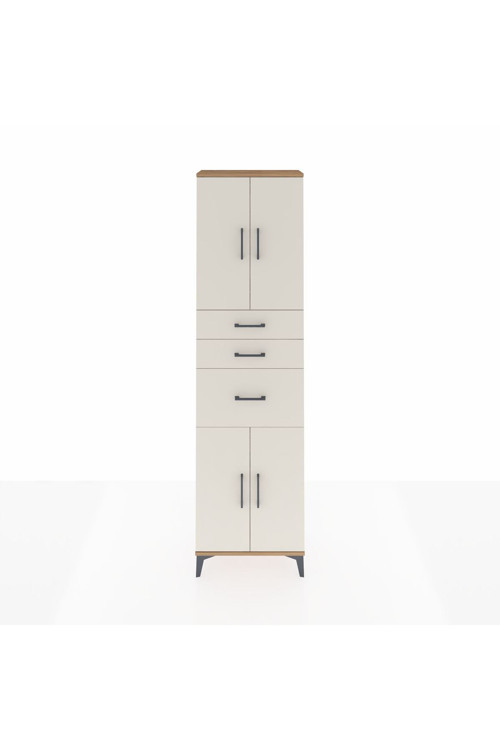 Arges Dolap 3 Raflı 3 Çekmeceli 4 Kapaklı 60 x 30 x 221 cm Çam - Aytaşı