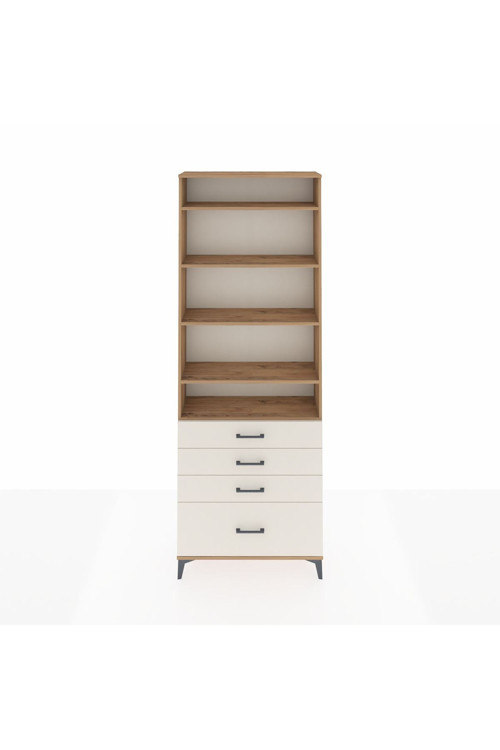 Arges Dolap 5 Raflı 4 Çekmeceli 88 x 30 x 243 Çam-Aytaşı