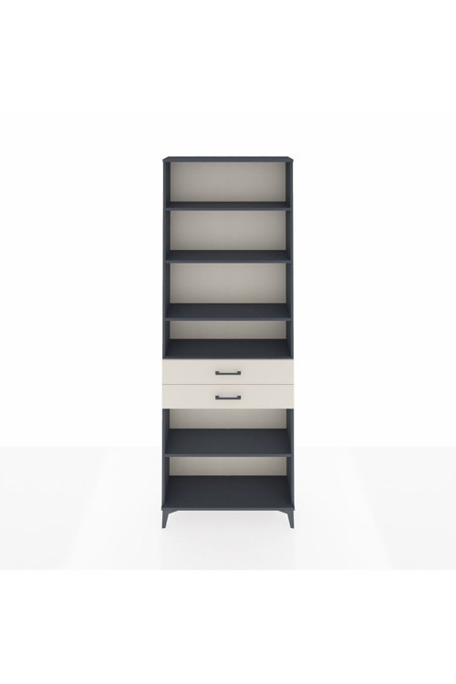 Arges Dolap 5 Raflı 2 Çekmeceli 88 x 30 x 243 Antrasit-Aytaşı