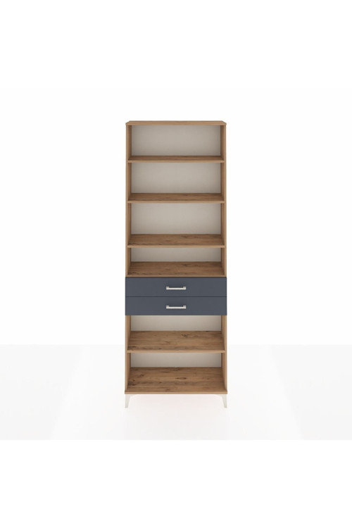 Arges Dolap 5 Raflı 2 Çekmeceli 88 x 30 x 243 Çam-Antrasit
