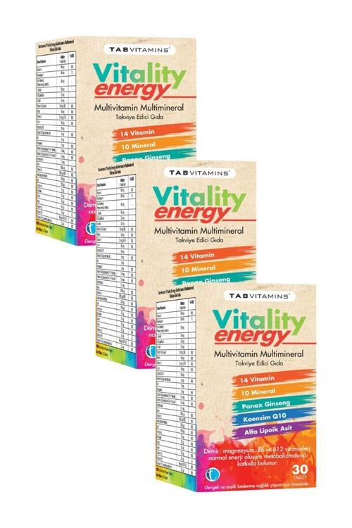 Tabvitamins Vitality Energy 30 Tablet x 3 Adet