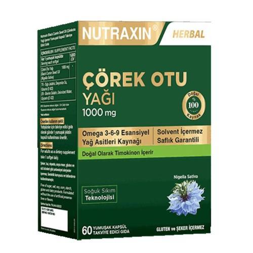 NUTRAXIN ÇÖREK OTU YAĞI 1000MG 60 KAPSÜL