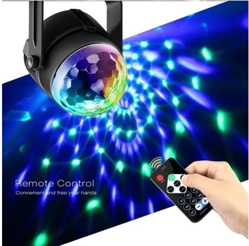 Disko Topu Parti Işıkları 7 Renk Led Usb Girişli Sese Duyarlı Rgb Uzaktan Kumandalı