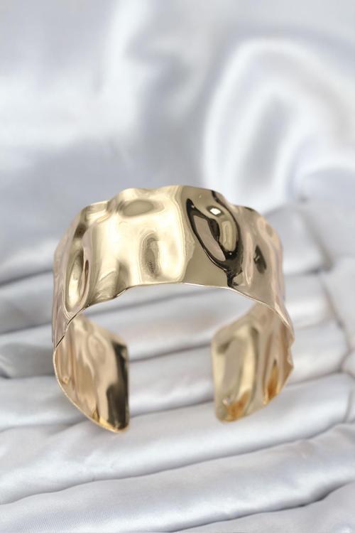 Pirinç Gold Renk Levha Model Kadın Bileklik - EBJ251025W38275