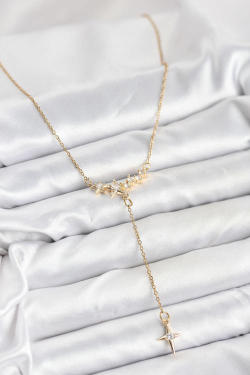 Zincir Gold Renk Yıldız Model Y Kadın Kolye - EBJ251115W38401