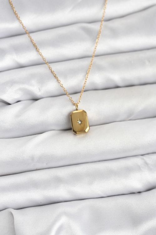 Zincir Gold Renk Minimal Kutup Yıldızı Model Kadın Kolye - EBJ251115W38416
