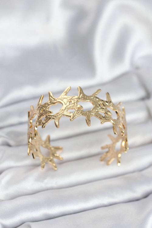 Pirinç Gold Renk Vintage Kadın Bileklik - EBJ251025W38282