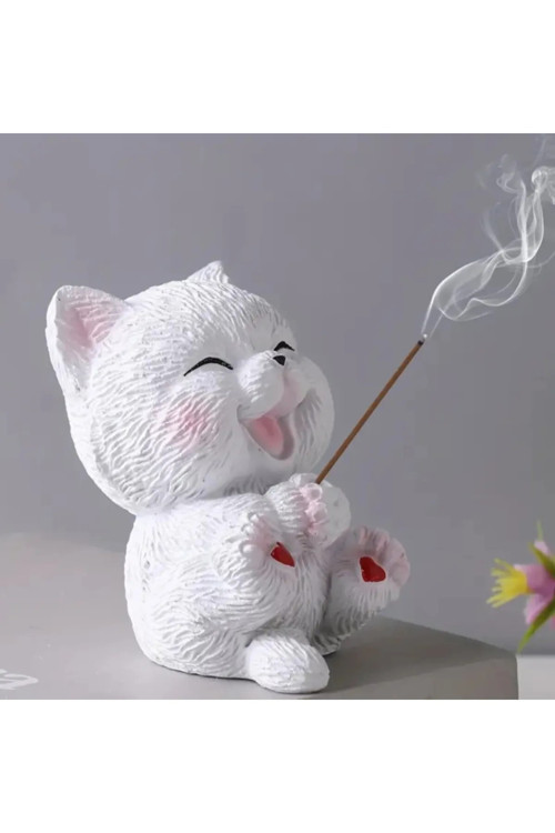 Hediyelik Şirin Kedi Tütsülük Çubuk Tütsü Dahildir