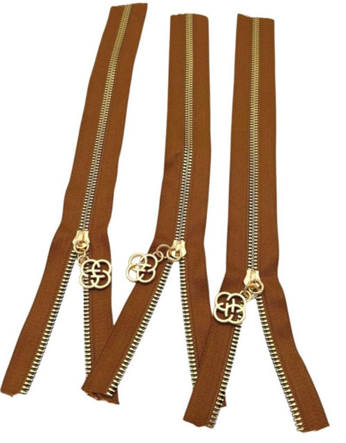 Çanta Aksesuar Başlıklı Fermuar Set 30 Cm Light Gold Metal Taba 3 Adet