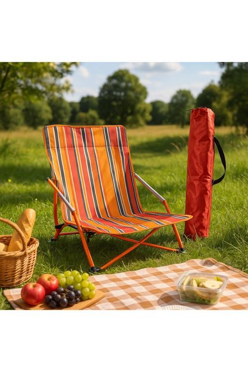 Kırmızı Plaj Kamp Piknik Bahçe Sandalyesi