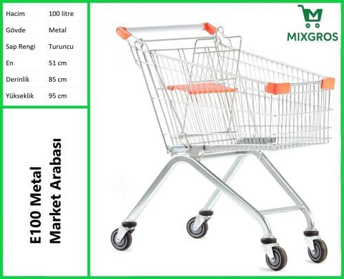 E100 Metal Market Alışveriş Arabası 100 Litre