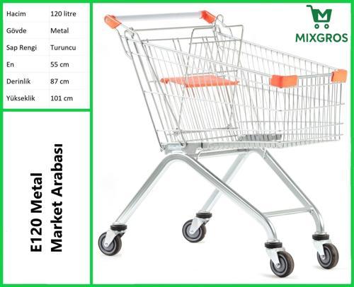 E120 Metal Market Alışveriş Arabası 120 Litre
