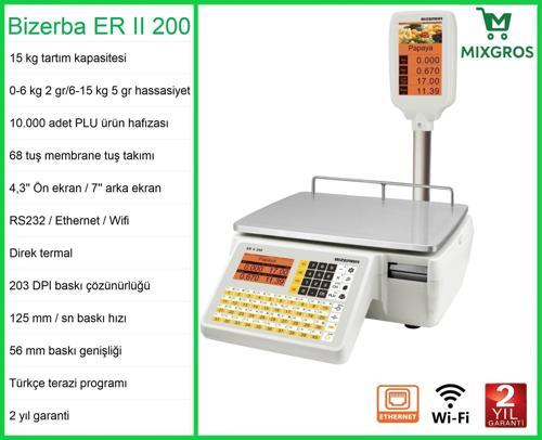 ERII 200 Etiketli Barkodlu Terazi 15 KG Wifi