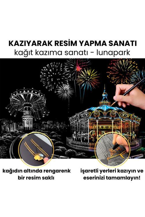 Kazıma Hobi Aktivite Seti | Scratch Art Kazıma Çizim Seti – Lunapark Temalı Hediyelik