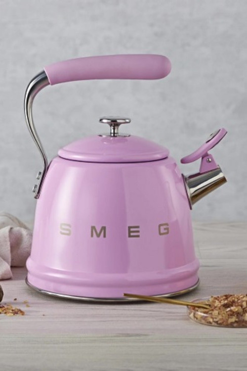 50's Style Pembe Set Üstü Islıklı Kettle 2.3 Lt