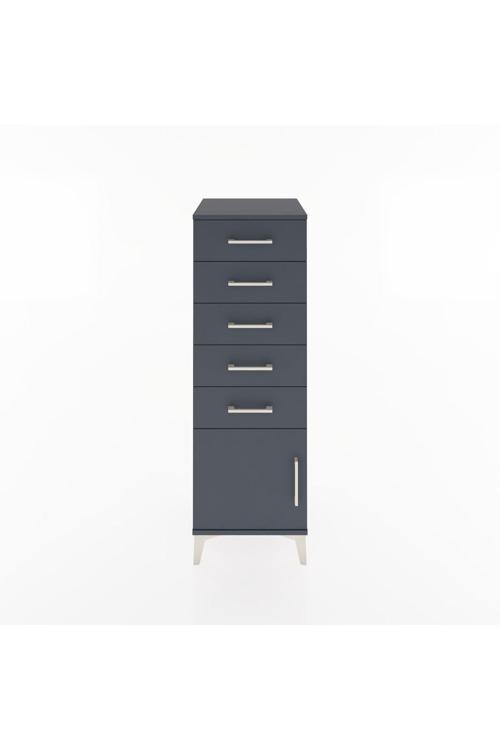 Hyperion Dolap 5 Çekmeceli 1 Kapaklı 44 x 44 x 134 cm Antrasit - Antrasit