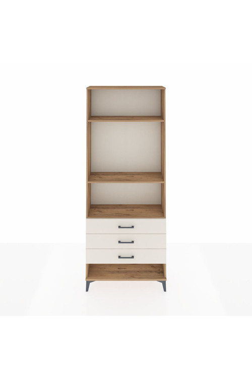 Arges Dolap 3 Raflı 3 Çekmeceli 88x30x221 Çam-Aytaşı