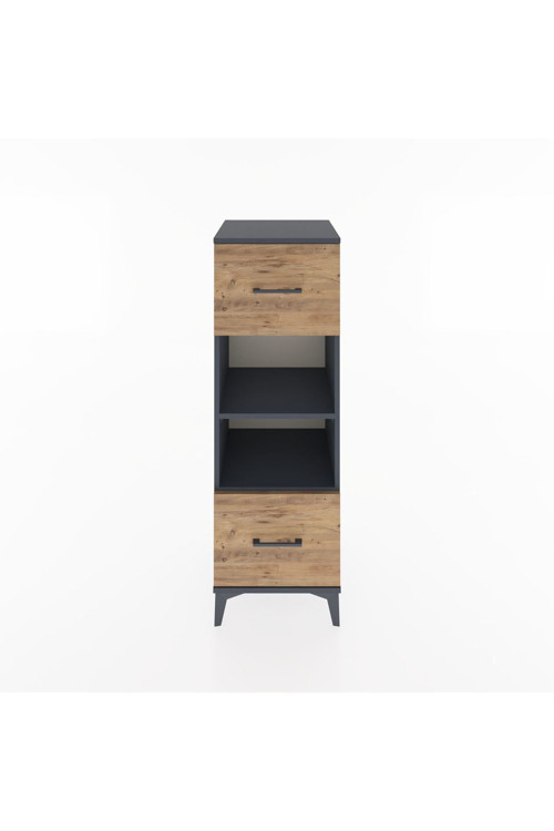 Hyperion Dolap 2 Raflı 2 Çekmeceli 44 x 44 x 134 cm Antrasit - Çam