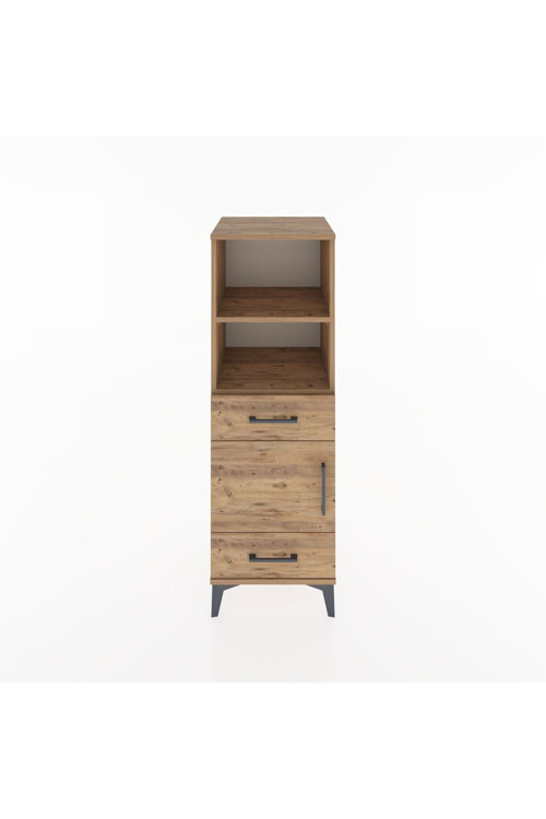 Hyperion Dolap 3 Raflı 2 Çekmeceli 1 Kapaklı 44 x 44 x 134 cm Çam - Çam