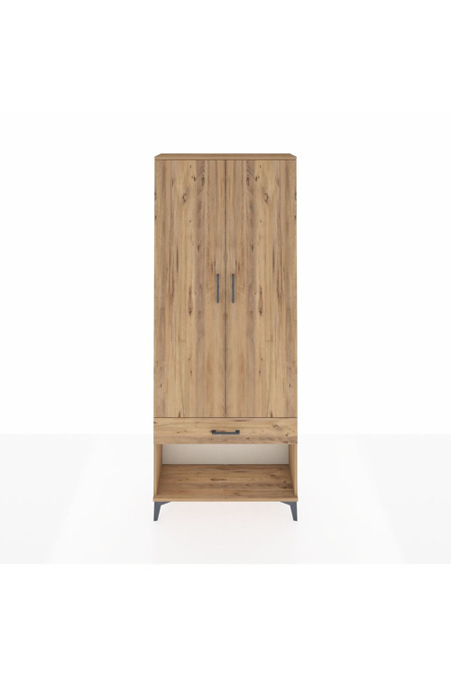 Arges Dolap 2 Raflı 1 Çekmeceli 1 Askılı 88 x 30 x 221 cm Çam - Çam