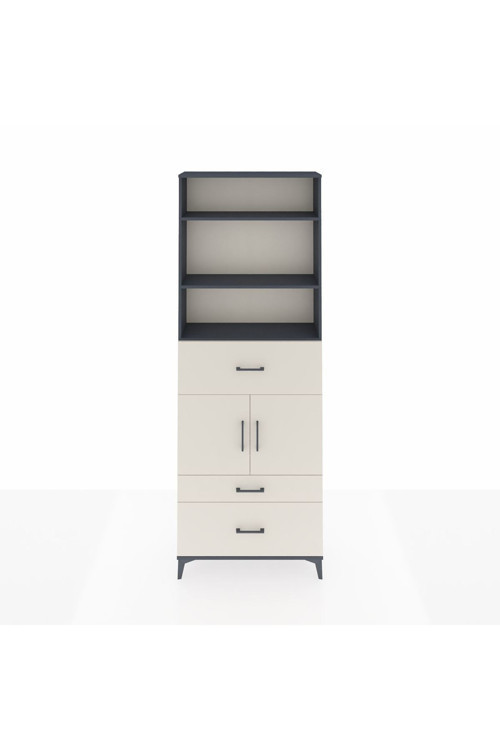 Arges Dolap 4 Raflı 3 Çekmeceli 2 Kapaklı 88x30x243 Antrasit-Aytaşı